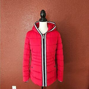 Tommy Hilfiger Red Puffer Jacket with Hood